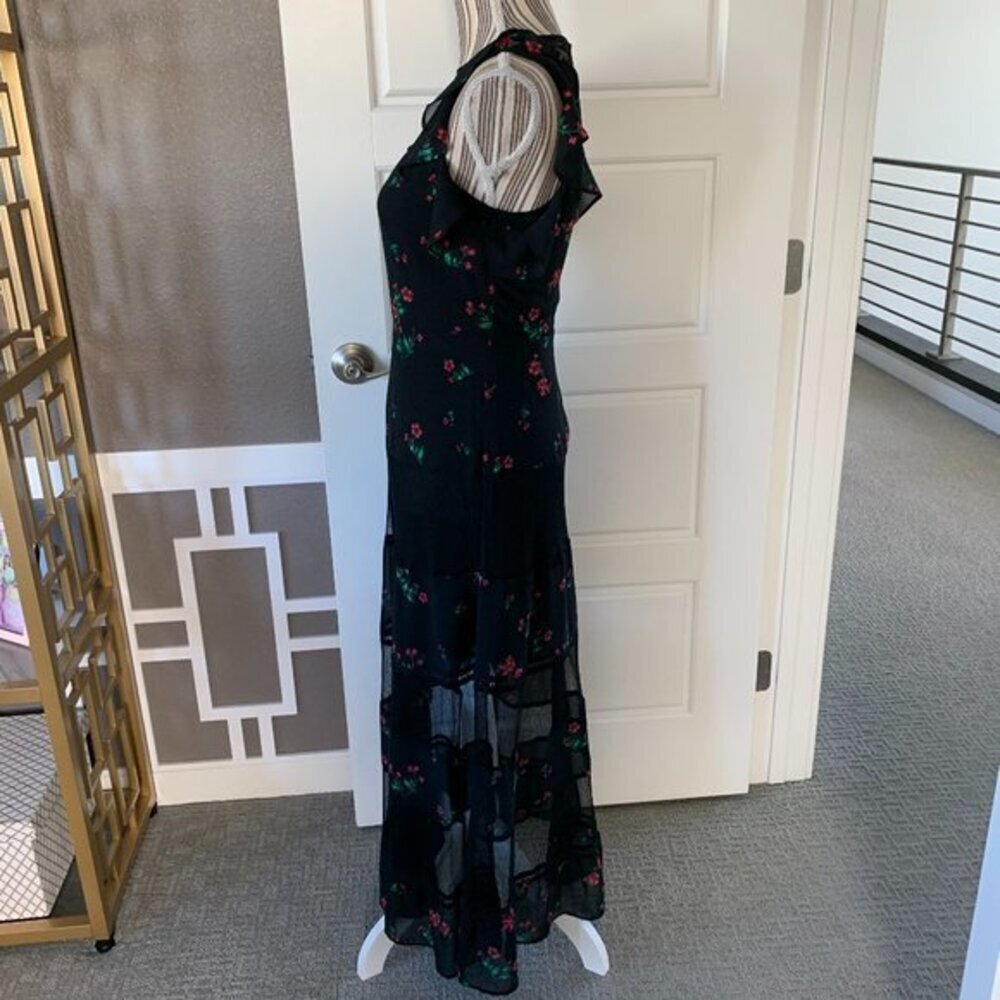 Express Tiered Floral Floor Length Dress - Picture 4 of 11
